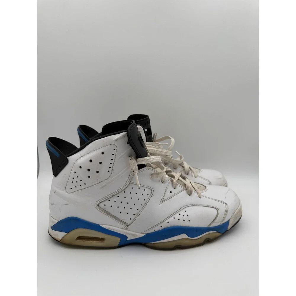 Nike Air Jordan 6 Retro Sport Blue 2014 Mens Size 13 White 384664-107